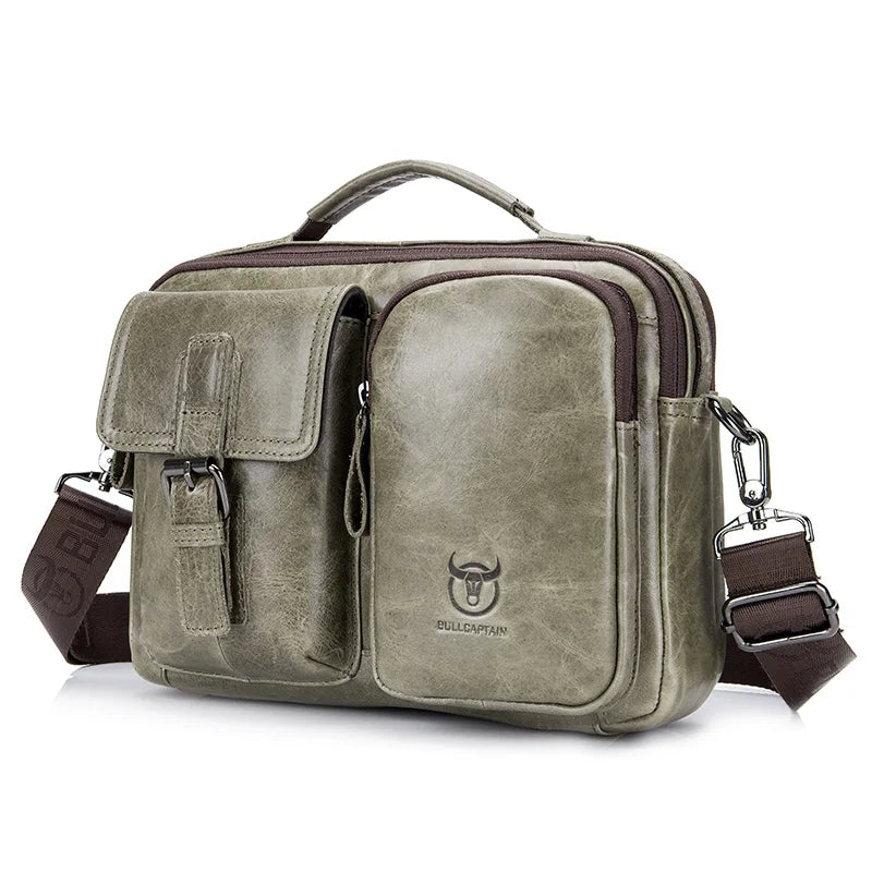BULLCAPTAIN New Genuine Leather Men Crossbody Bag Male Briefcase Messenger Bag Casual Business Briefcase Style Men Shoulder Bag BagshotStore