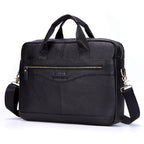 Men Genuine Leather Handbags Casual Leather Laptop Bags Male Business Travel Messenger Bags Men's Crossbody Shoulder Bag BagshotStore