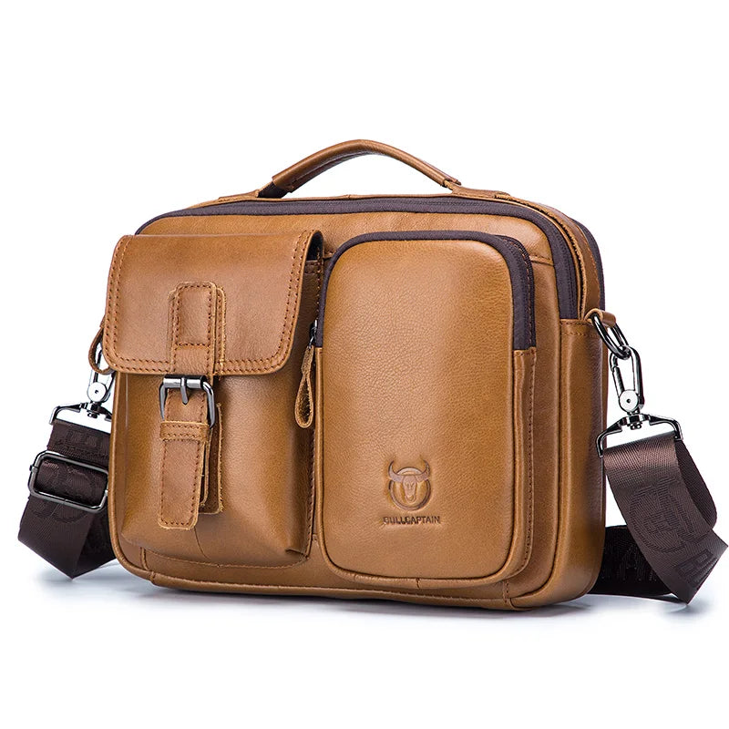 BULLCAPTAIN New Genuine Leather Men Crossbody Bag Male Briefcase Messenger Bag Casual Business Briefcase Style Men Shoulder Bag BagshotStore