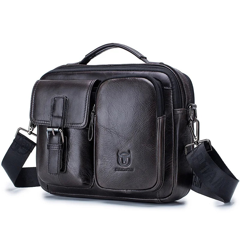 BULLCAPTAIN New Genuine Leather Men Crossbody Bag Male Briefcase Messenger Bag Casual Business Briefcase Style Men Shoulder Bag BagshotStore