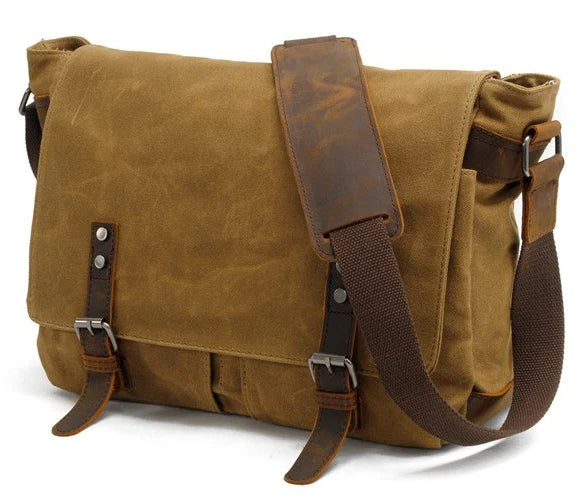 New Fashion Thick Wax Canvas Men Shoulder bag Messenger bag Men Crossbody Bag Vintage male Leisure Sling bag Casual Boy BagshotStore