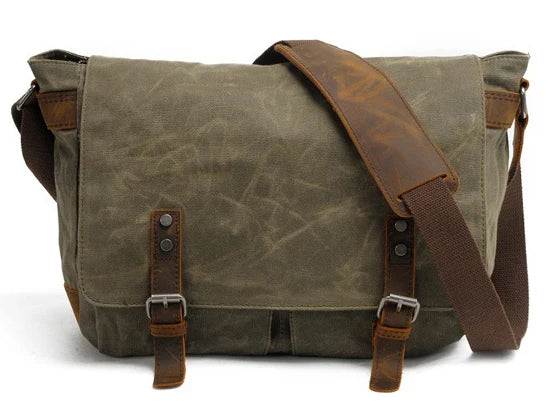 New Fashion Thick Wax Canvas Men Shoulder bag Messenger bag Men Crossbody Bag Vintage male Leisure Sling bag Casual Boy BagshotStore
