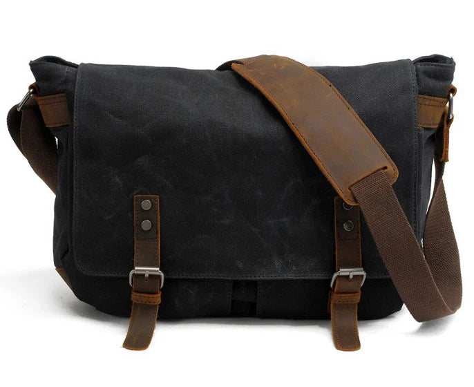 New Fashion Thick Wax Canvas Men Shoulder bag Messenger bag Men Crossbody Bag Vintage male Leisure Sling bag Casual Boy BagshotStore