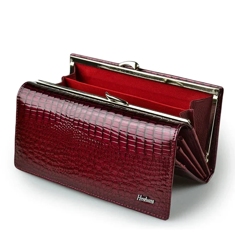 Portefeuille long femme style croco – Élégant et pratique BagshotStore
