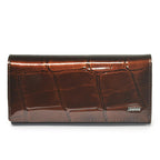Portefeuille long femme en cuir véritable – Motif pierre, élégant et pratique BagshotStore
