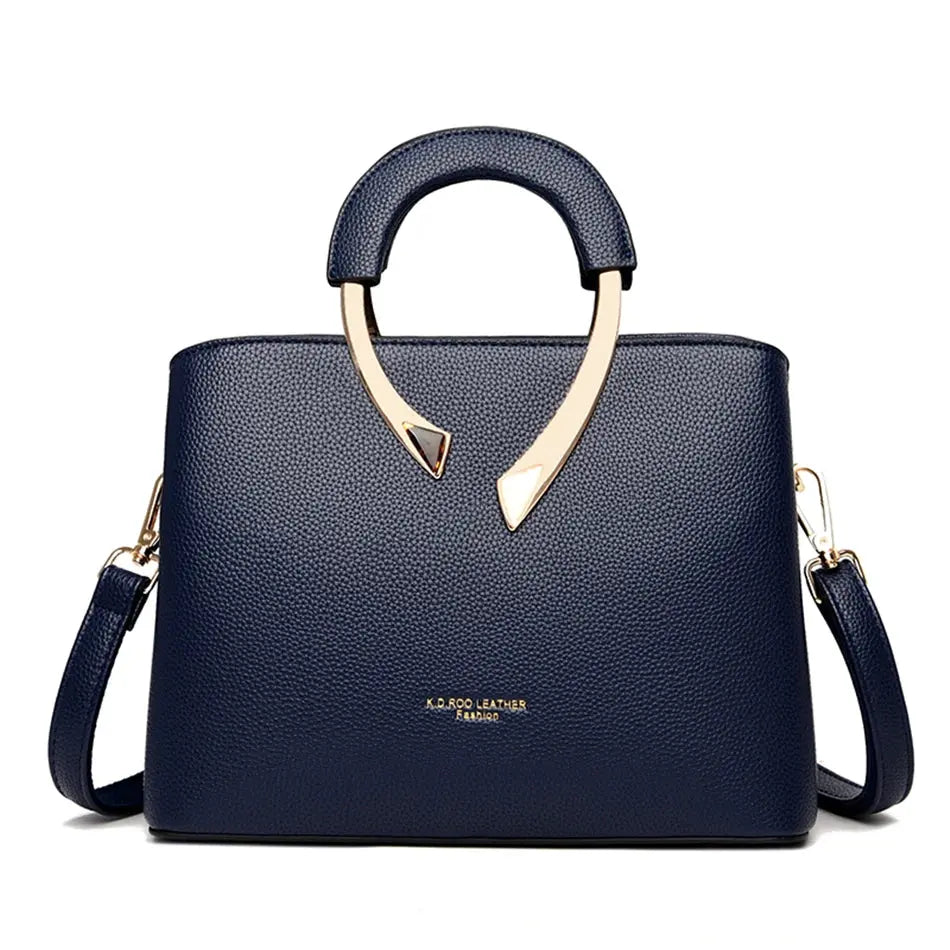 Sac à main femme Léna bleu compact 35cm bandoulière