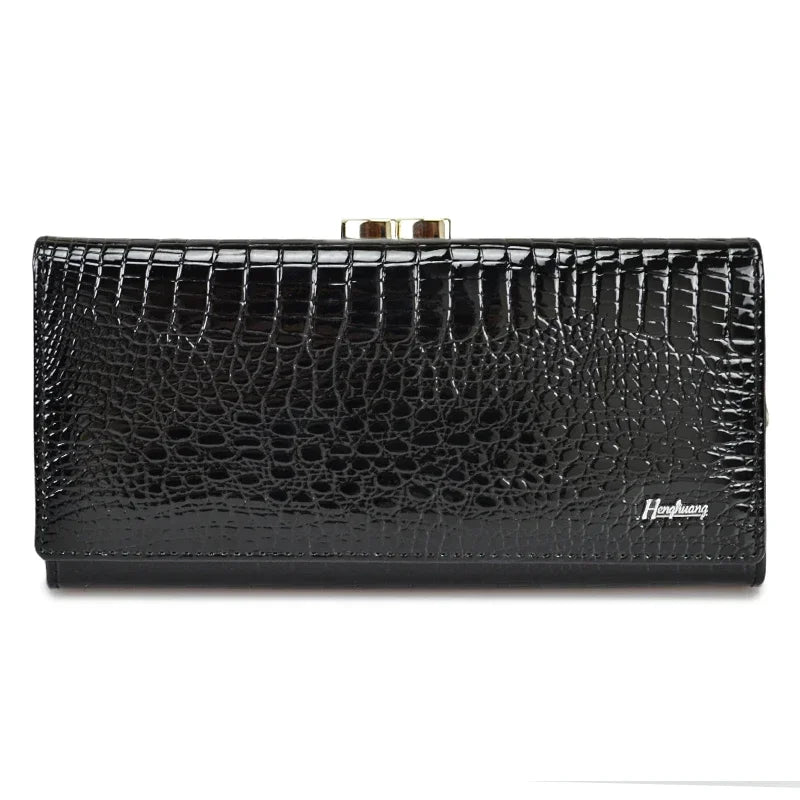 Portefeuille long femme style croco – Élégant et pratique BagshotStore