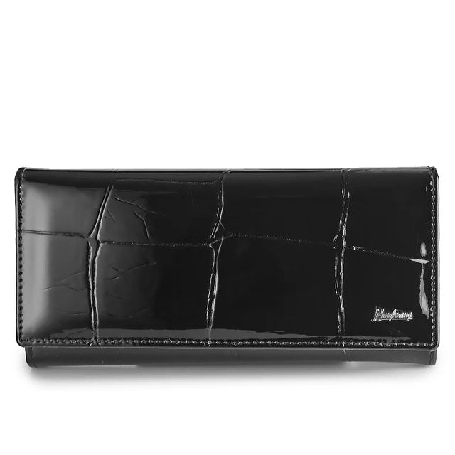 Portefeuille long femme en cuir véritable – Motif pierre, élégant et pratique BagshotStore