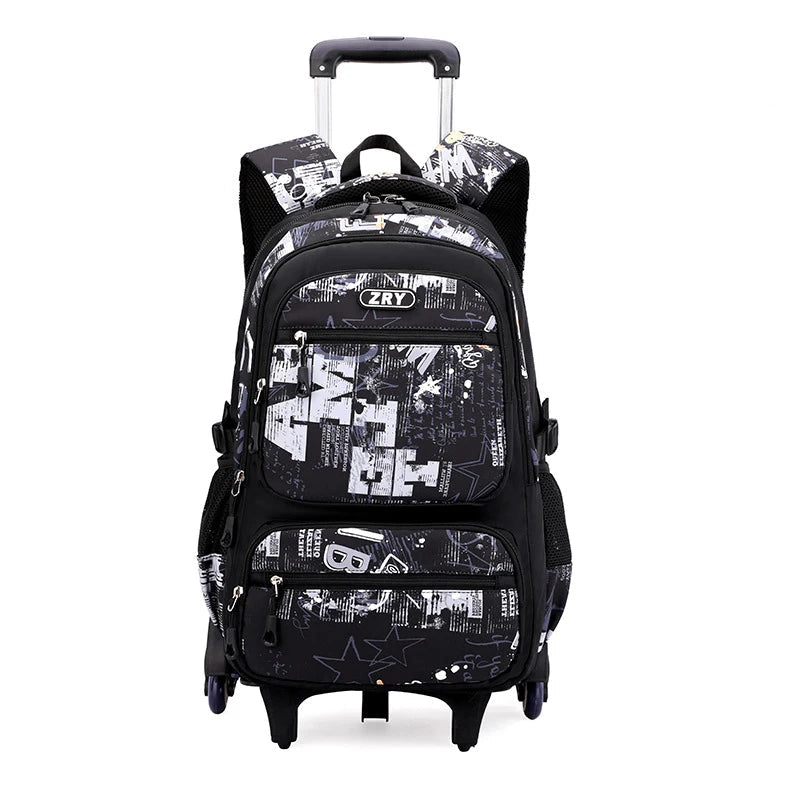 Sac à dos scolaire à roulettes pour garçons – Grand format, polyester résistant BagshotStore