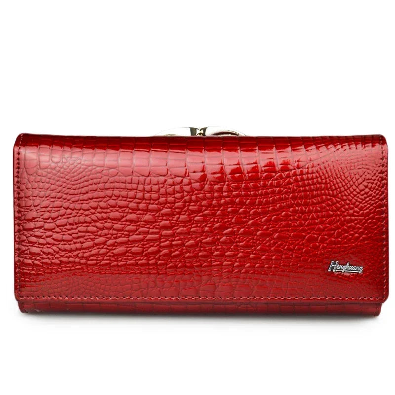 Portefeuille long femme style croco – Élégant et pratique BagshotStore