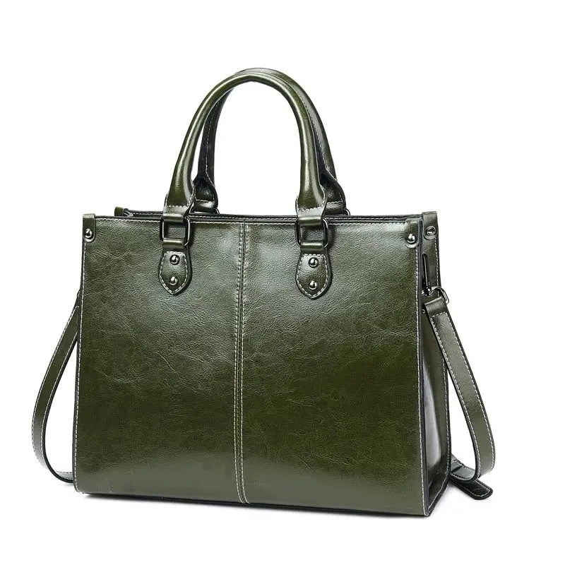 Sac box Madison vert cuir véritable tendance nature