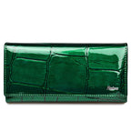 Portefeuille long femme en cuir véritable – Motif pierre, élégant et pratique BagshotStore