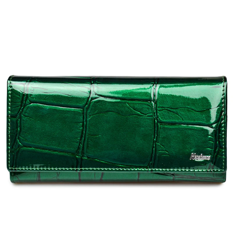 Portefeuille long femme en cuir véritable – Motif pierre, élégant et pratique BagshotStore