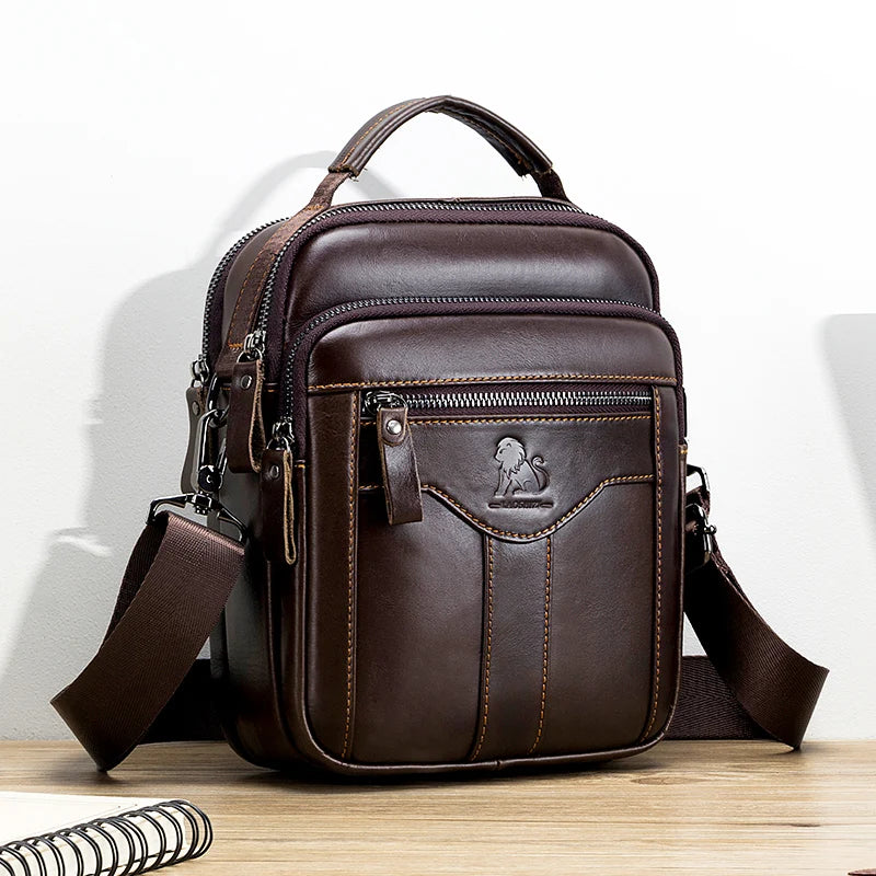 Men's crossbody bag, fashionable leather bag, trendy retro men's top layer cowhide shoulder bag BagshotStore
