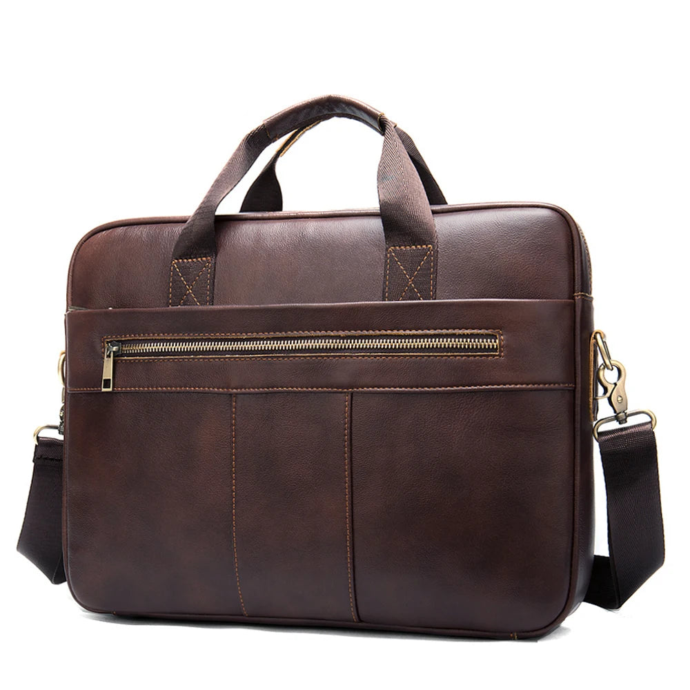 Men Genuine Leather Handbags Casual Leather Laptop Bags Male Business Travel Messenger Bags Men's Crossbody Shoulder Bag BagshotStore