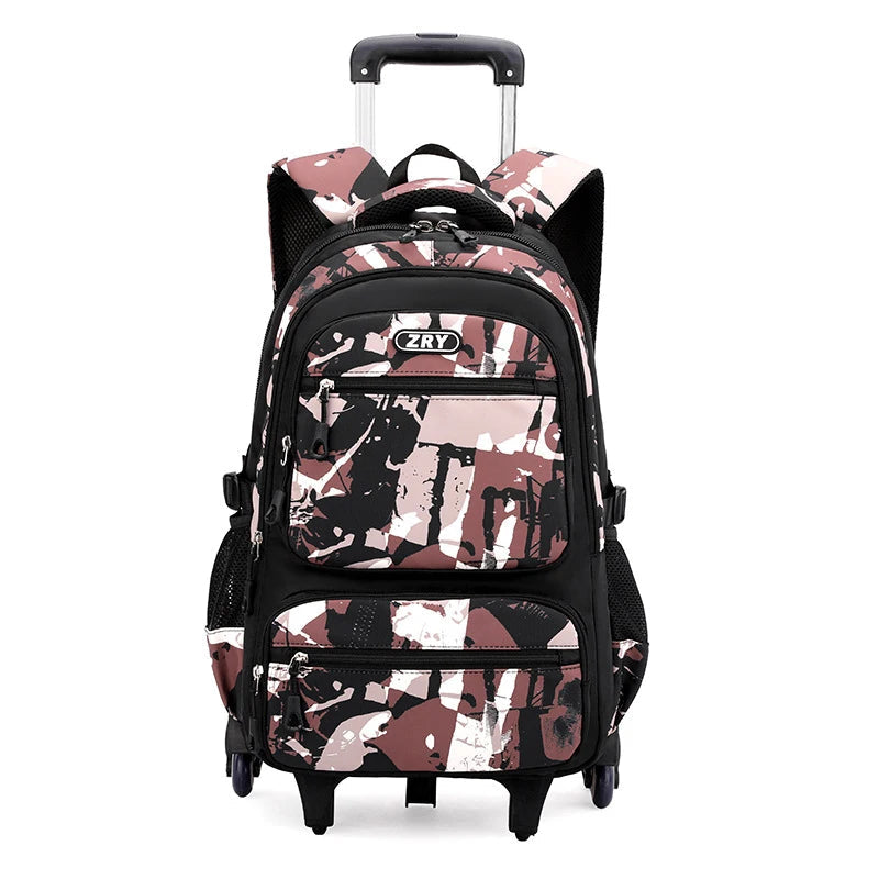 Sac à dos scolaire à roulettes pour garçons – Grand format, polyester résistant BagshotStore