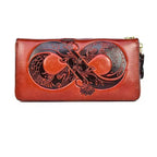 Portefeuille Long en Cuir Véritable avec Motif Floral – Élégance et Polyvalence BagshotStore