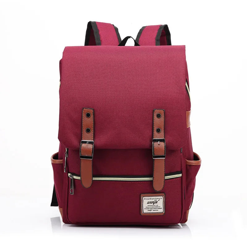 Vintage 16 inch Laptop Backpack Women Canvas Bags Men canvas Travel Leisure Backpacks Retro Casual Bag School Bags For Teenagers BagshotStore