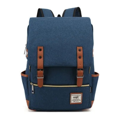Vintage 16 inch Laptop Backpack Women Canvas Bags Men canvas Travel Leisure Backpacks Retro Casual Bag School Bags For Teenagers BagshotStore