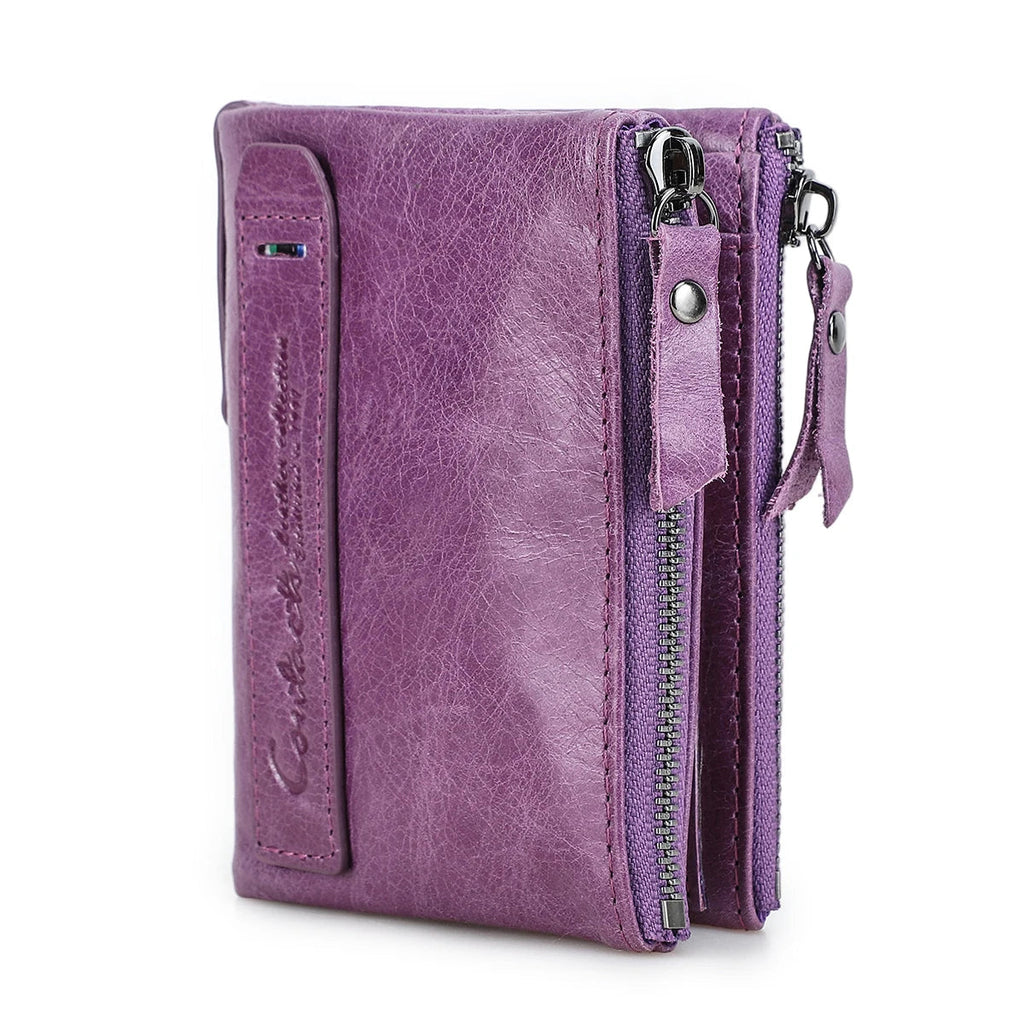 Portefeuille court en cuir véritable Femme Compact et multifonction BagshotStore