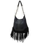 Annmouler Vintage Women Handbags PU Leather Tote Bag with Leather Tassel High Qualtiy Bag for Women Gifts(pu+leather) BagshotStore