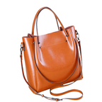 Genuine Leather Women's Bag Wax Leather Large Capacity Bucket Bag New Solid Color Fashionable Shoulder Bag Commuter  Crossbody BagshotStore