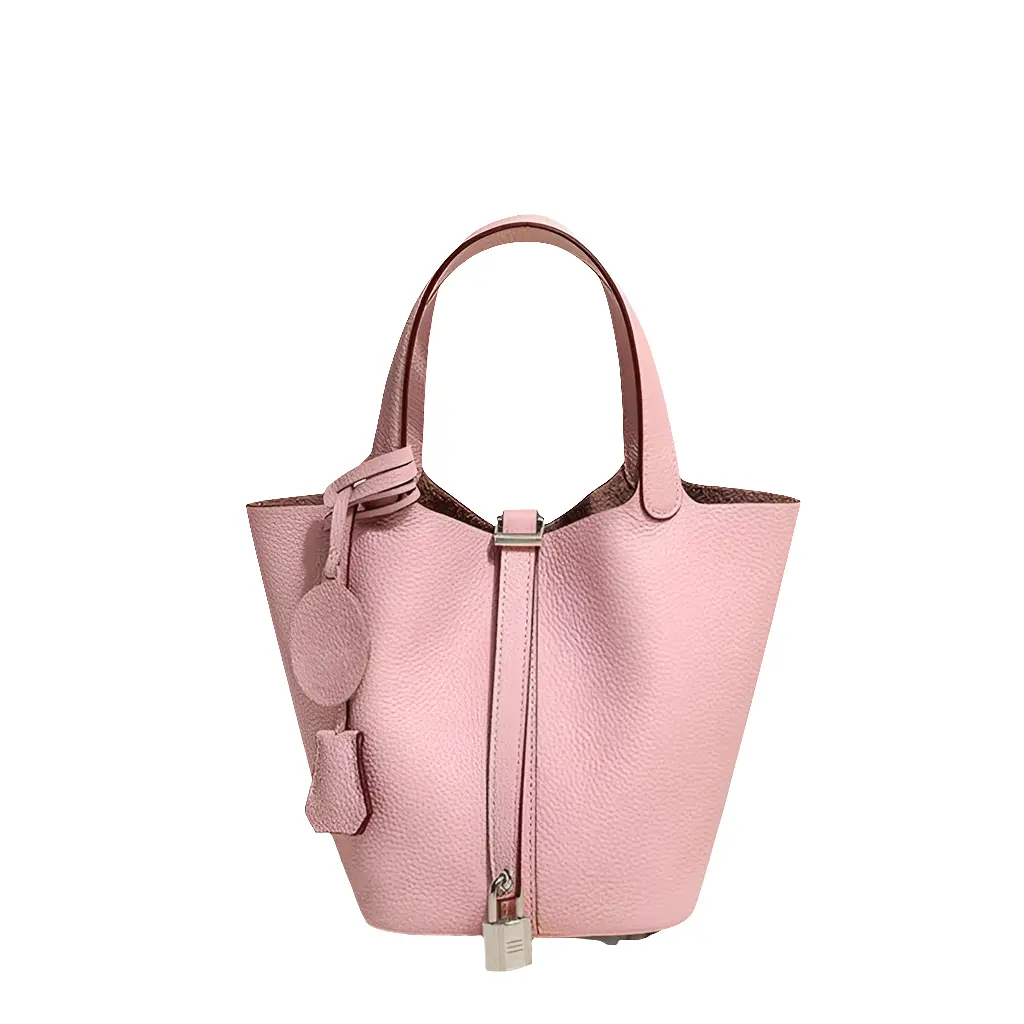  Sac cuir TOGO Capri rose pâle porté main style élégant BagshotStore